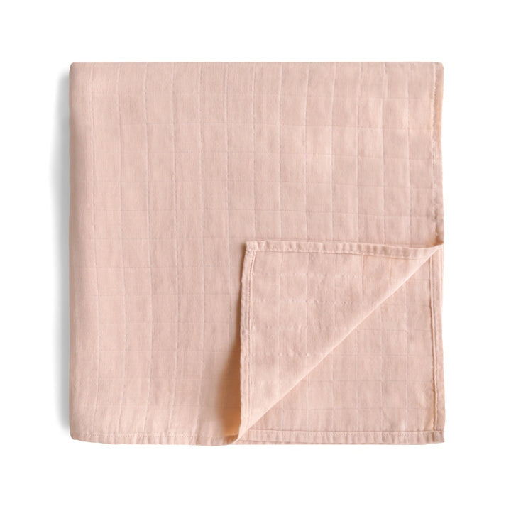Organic Cotton Muslin Swaddle Blanket Blush