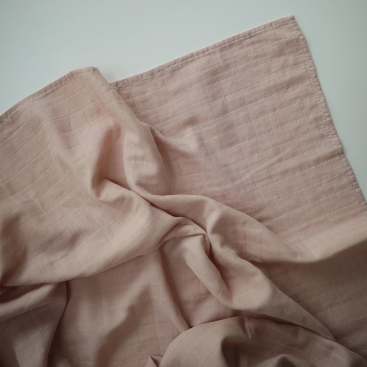 Organic Cotton Muslin Swaddle Blanket Blush