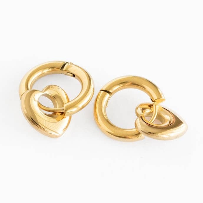 Hypoallergenic Bold Heart Hoop Earrings