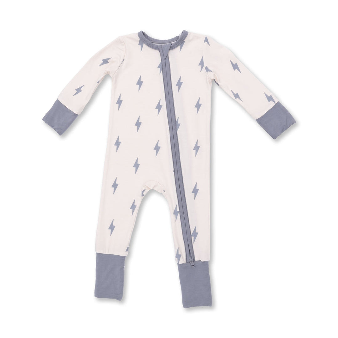 Convertible Romper - Beige Lightning Bolt