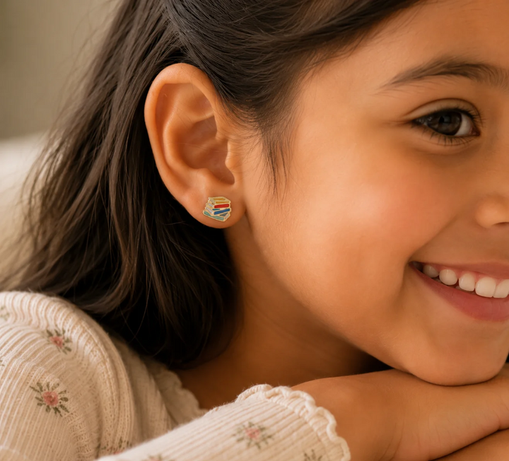 Bookworm Enamel Earrings