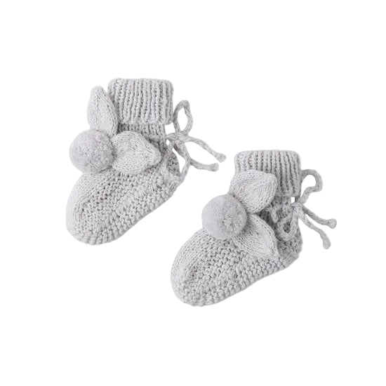 Heathered Sky Bunny Knit Booties