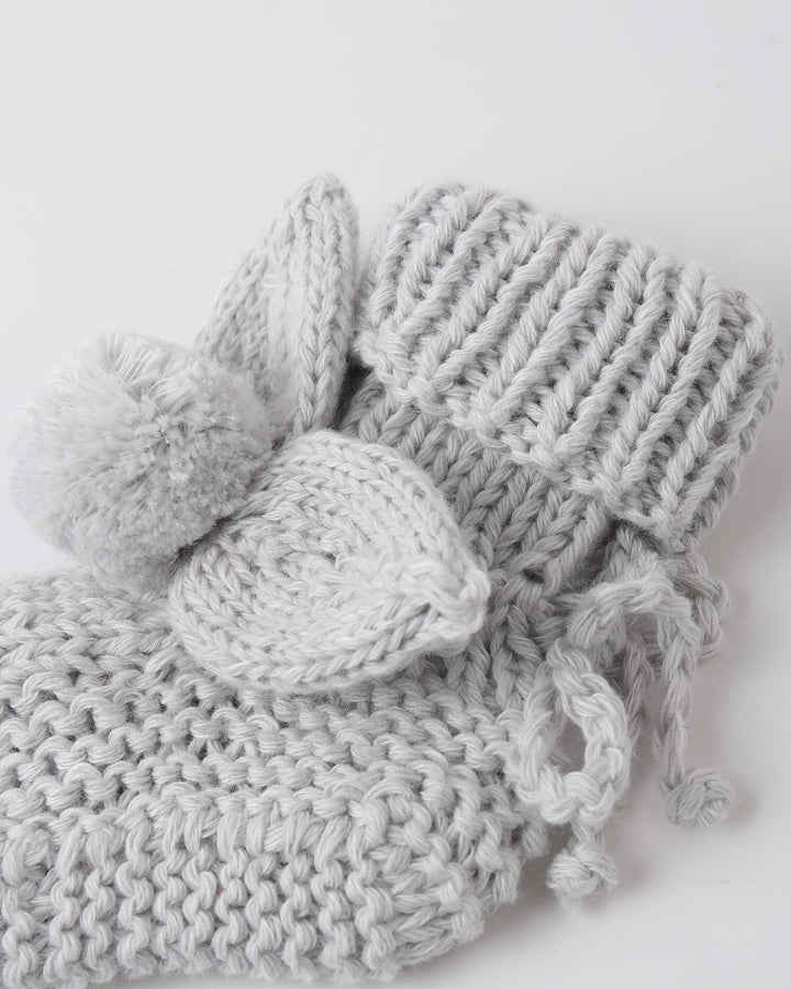 Heathered Sky Bunny Knit Booties