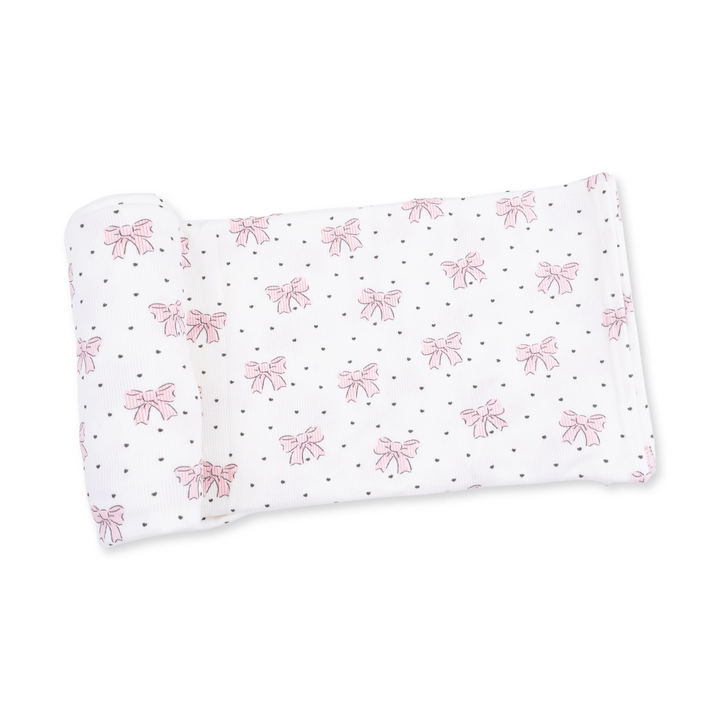 Swaddle Blanket - Pink Bows and Hearts