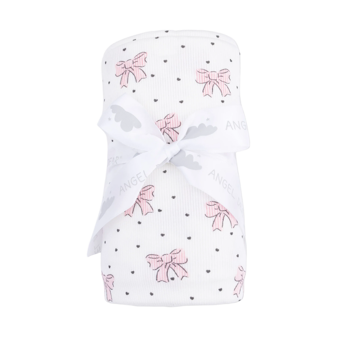 Swaddle Blanket - Pink Bows and Hearts