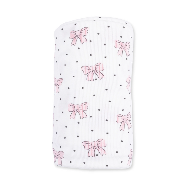 Swaddle Blanket - Pink Bows and Hearts