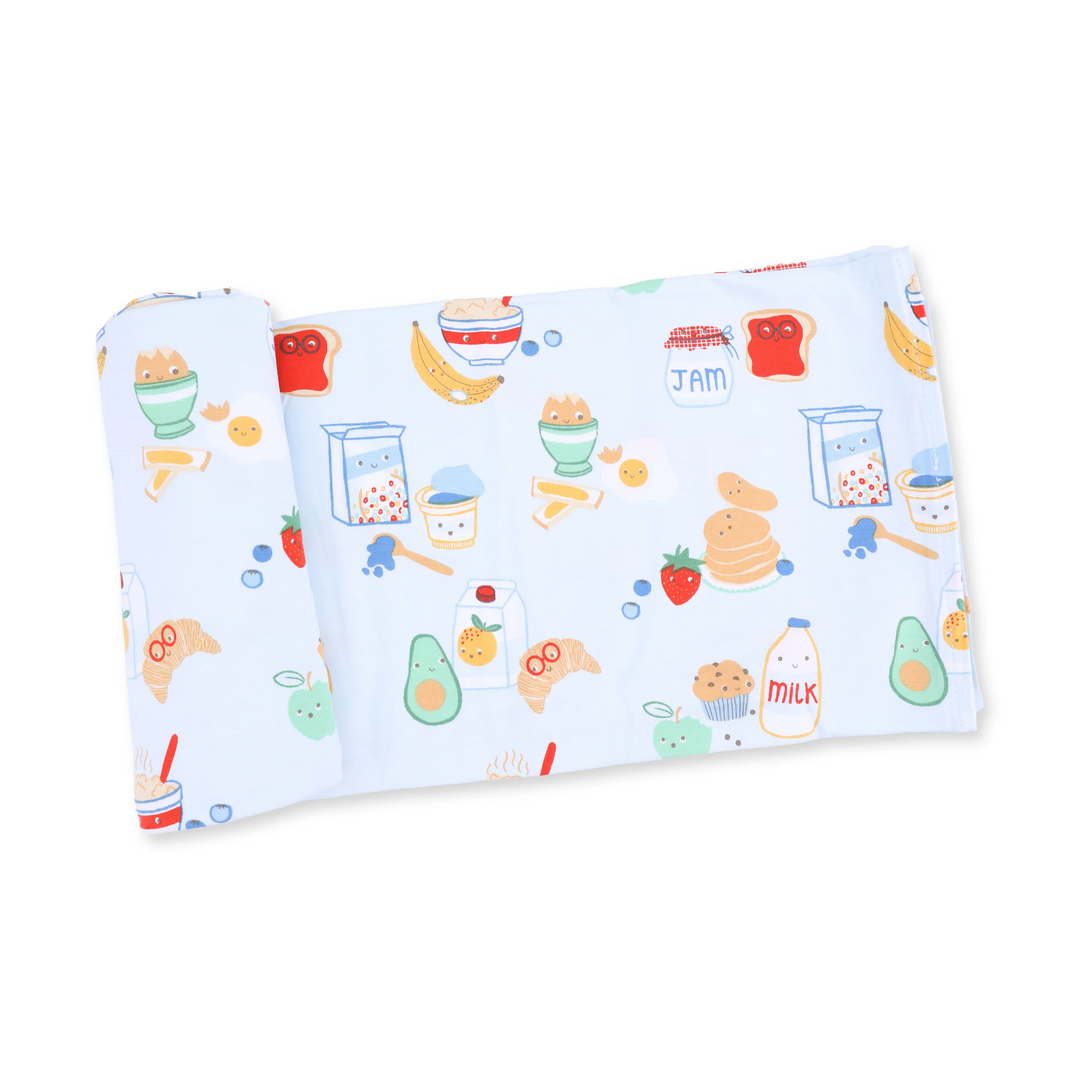Swaddle Blanket - Breakfast Club Blue