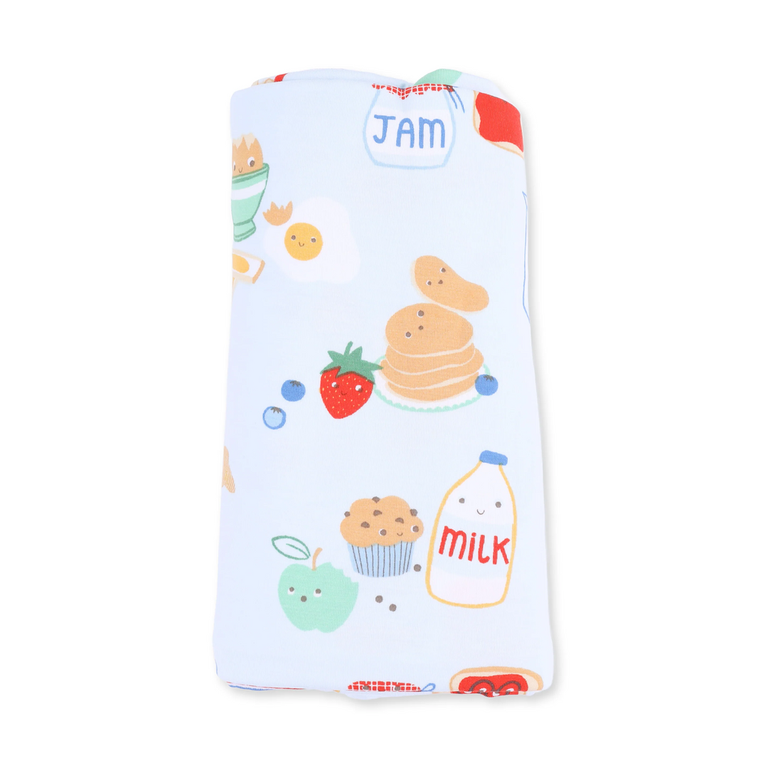 Swaddle Blanket - Breakfast Club Blue
