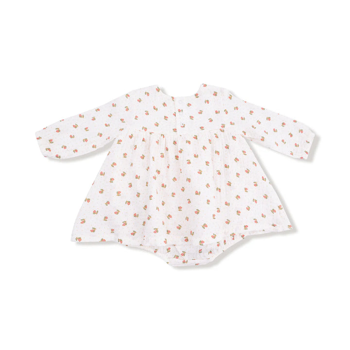 Petite Pointe Fleur L/S Bubble Romper w/ Skirt