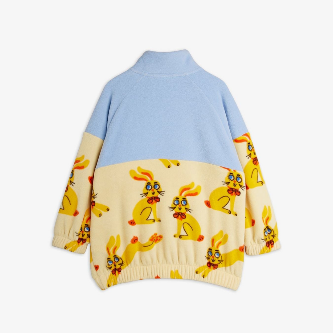 Fleece Halfzip Sweater - Yellow Rabbits AOP