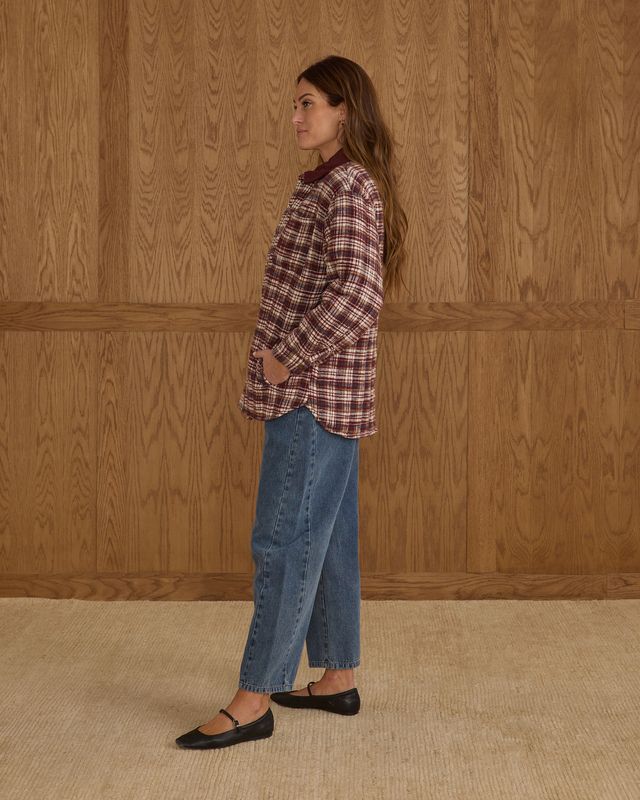 Burgundy Plaid Women's Nashville Quilted Jacket