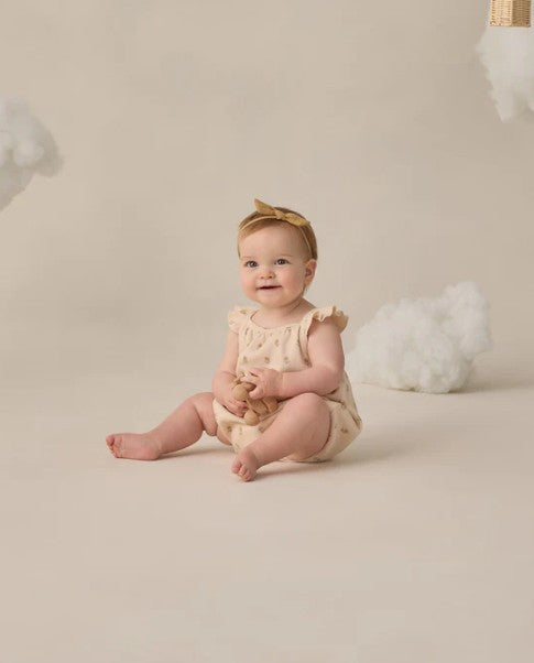 Ecru Buttercup Ribbed Ruffle Romper
