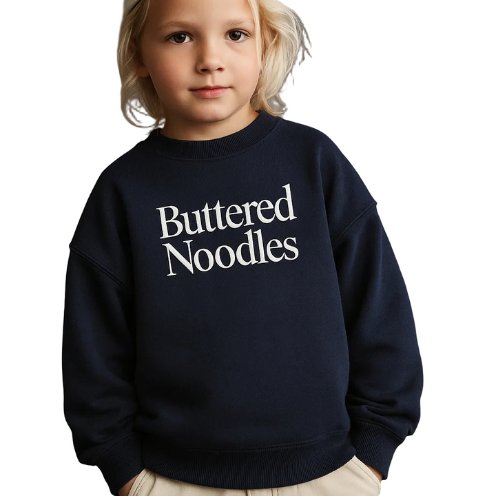 Buttered Noodles Kids Crewneck Sweatshirt