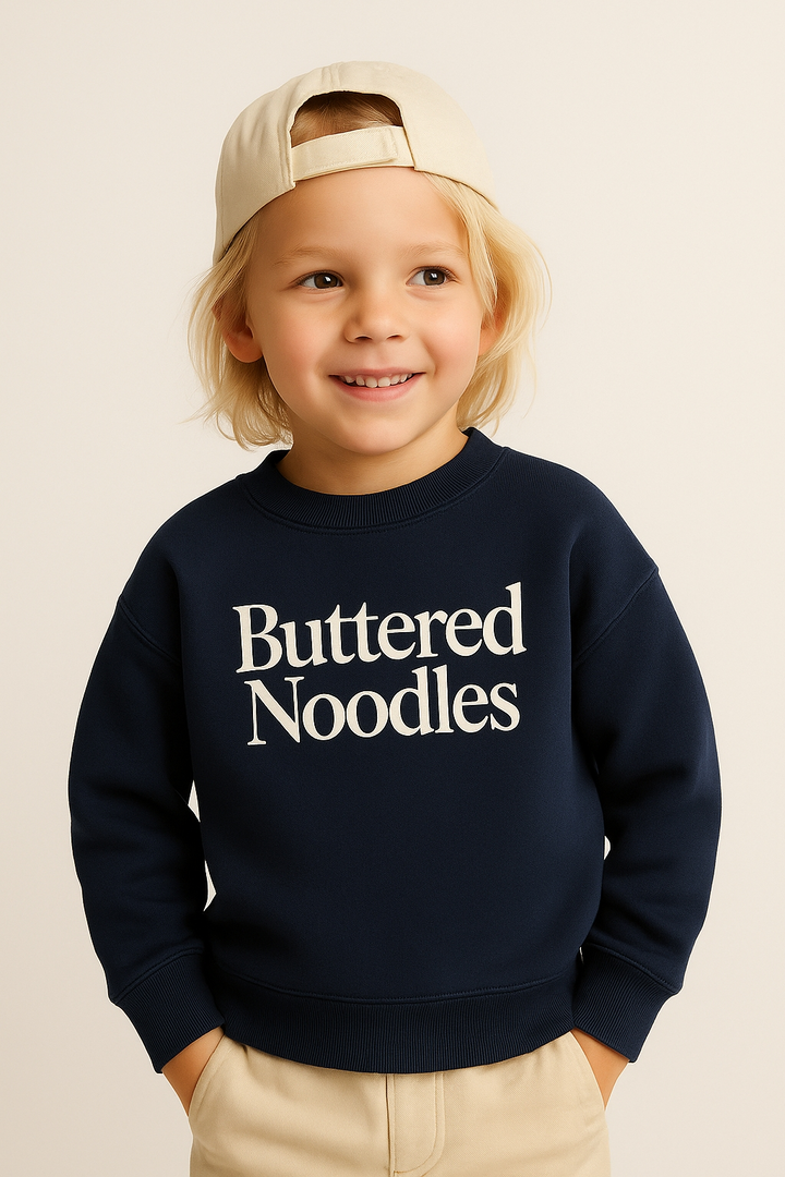 Buttered Noodles Kids Crewneck Sweatshirt