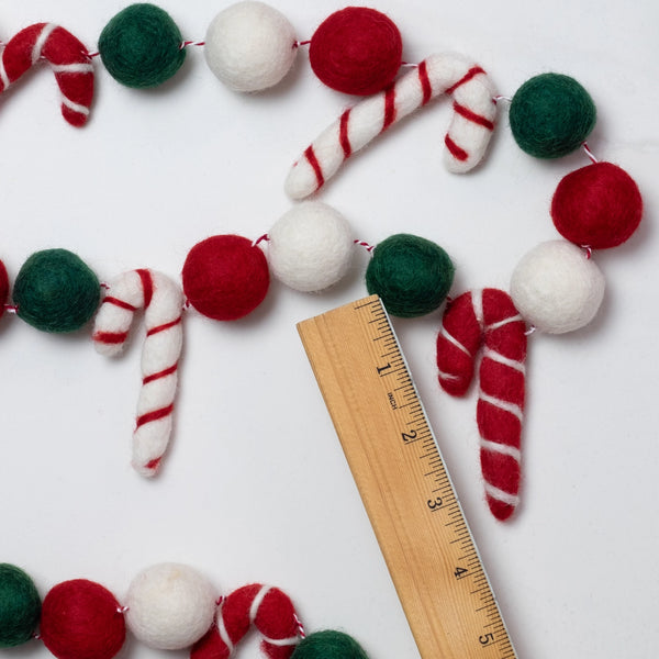 Candy Cane Felt Christmas Garland