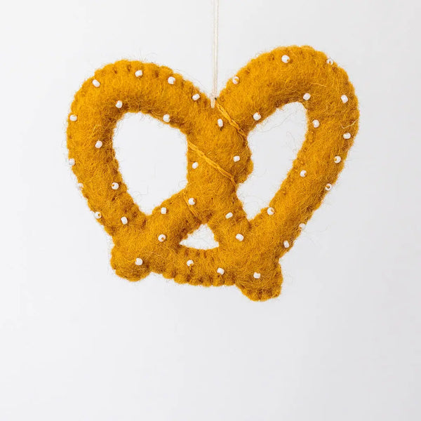 Pretzel Felt Ornament