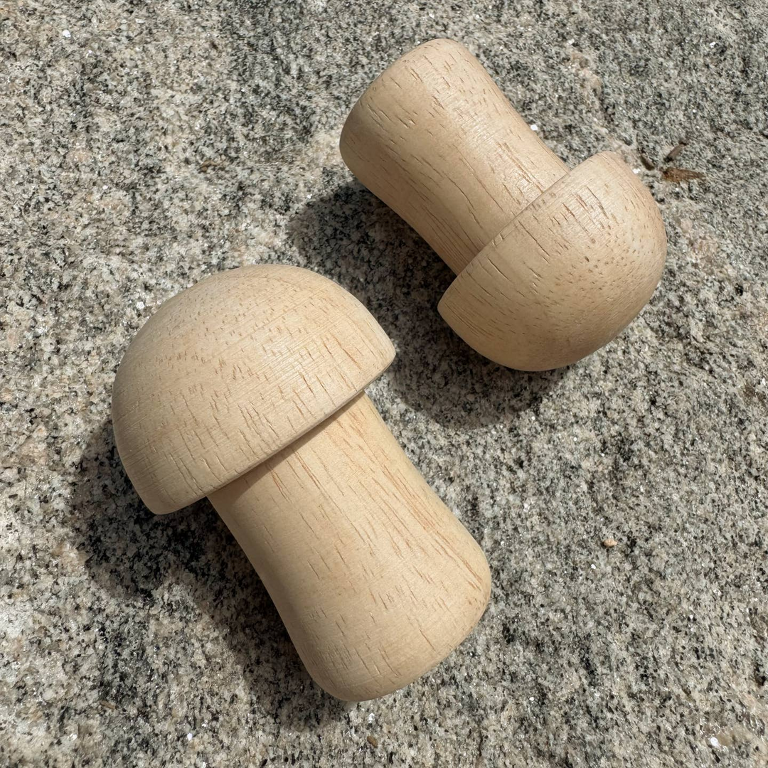Oak Wood Mushroom Baby Rattle