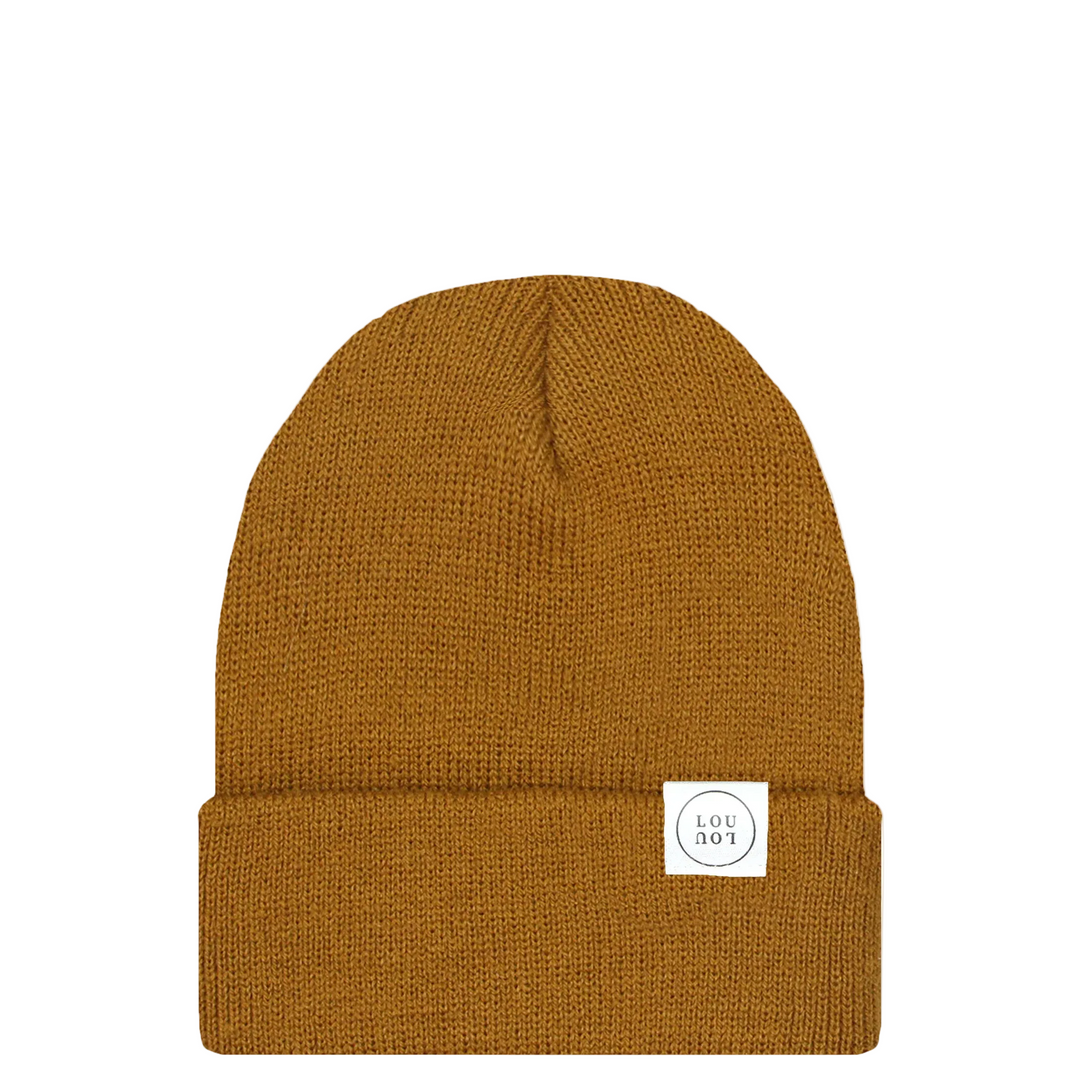Camel Brown Beanie - No Pom (0-6M)