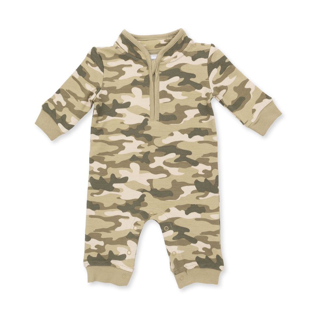 French Terry Romper - Green Camo