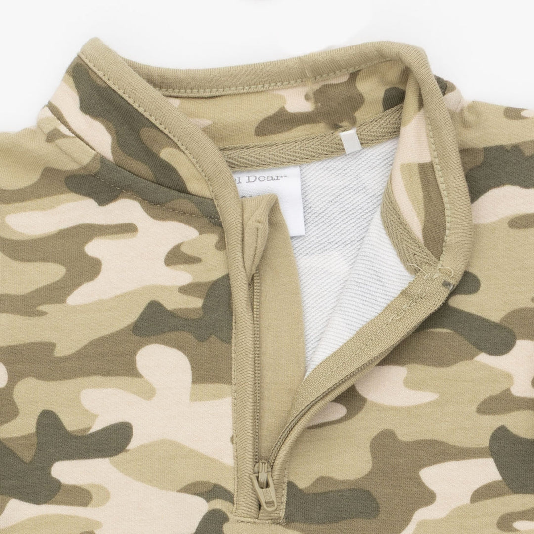 French Terry Romper - Green Camo