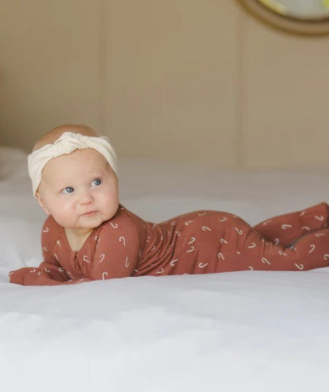 Bamboo Zip Footie - Candy Canes