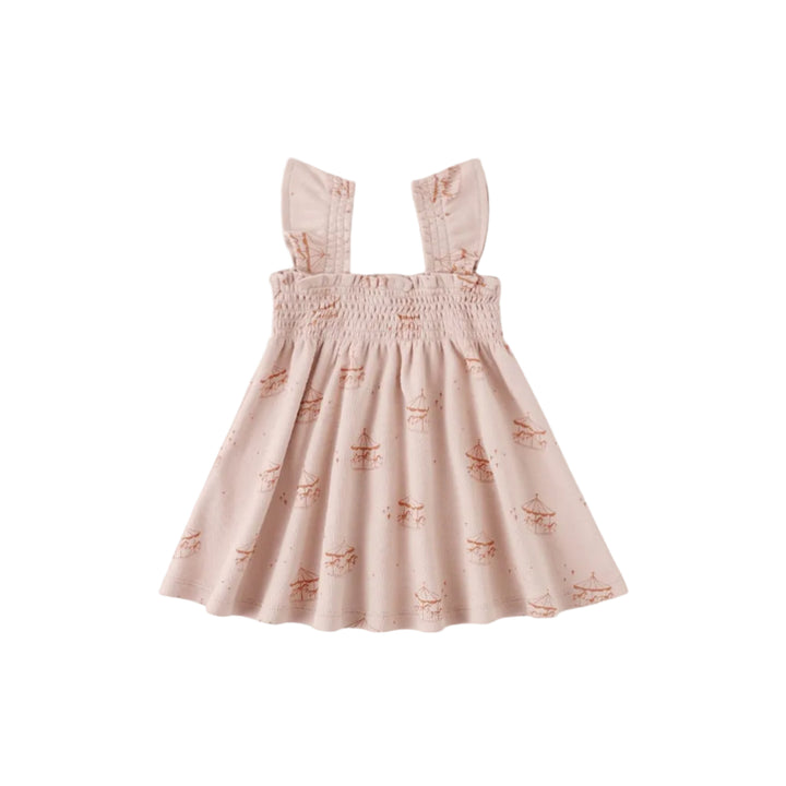 Blush Carousel Smocked Jersey Dress
