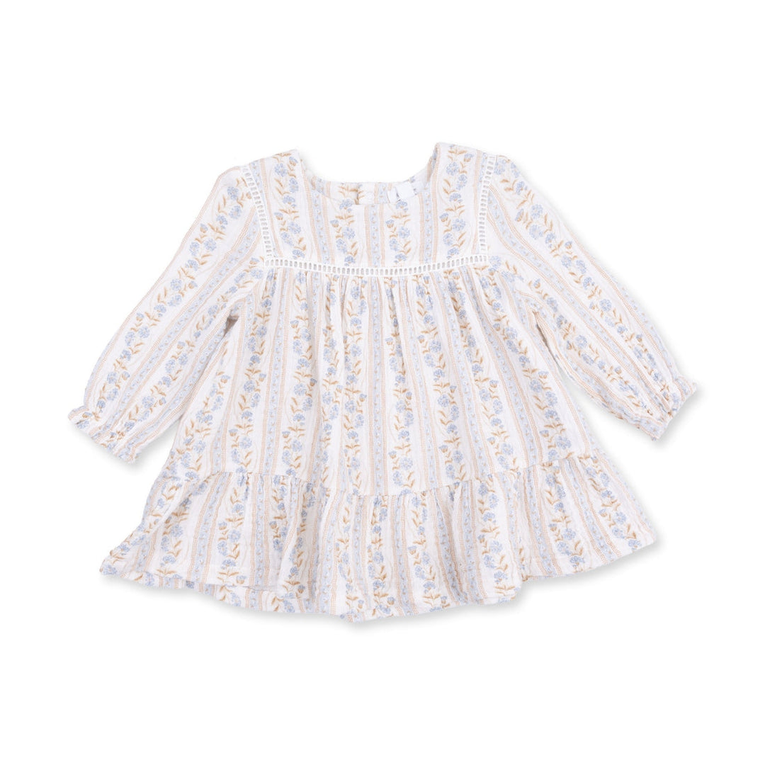 Puff Sleeve Tiered Dress w/ Leggings - Blue Catarina Floral