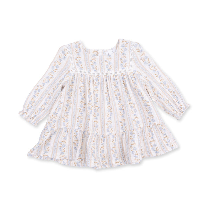 Puff Sleeve Tiered Dress w/ Leggings - Blue Catarina Floral