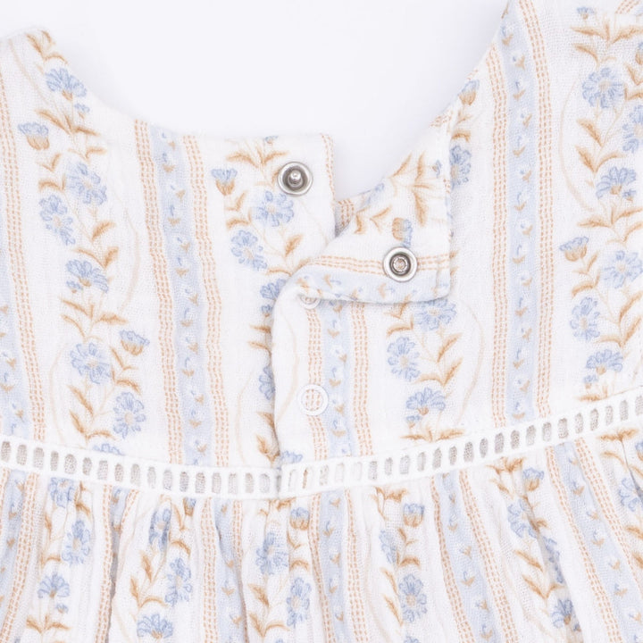 Puff Sleeve Tiered Dress w/ Leggings - Blue Catarina Floral