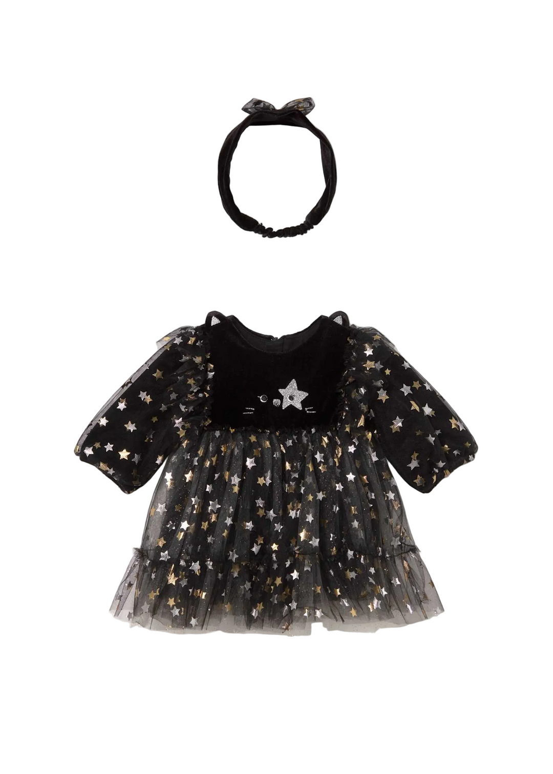 Glitter Star Cat Dress w/ Headband