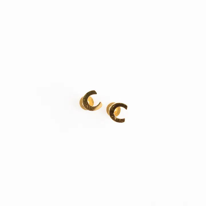 Hypoallergenic Gold Letter Studs