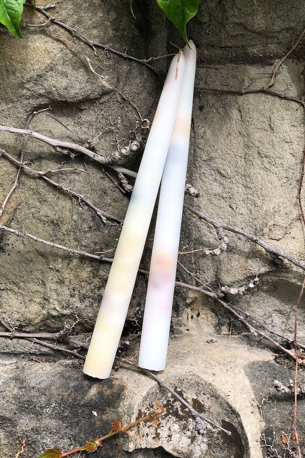 Multi Color Drip Taper Candle Set of 2