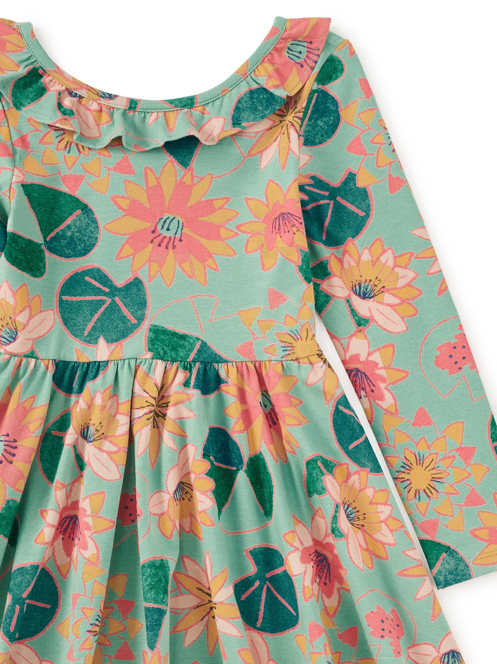 Chalk Water Lillies Ruffle Collar Ballet Dress