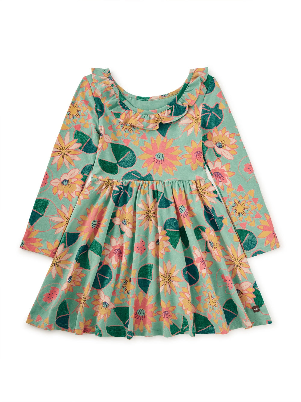 Chalk Water Lillies Ruffle Collar Ballet Dress