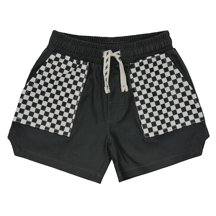 Corduroy Retro Dad Shorts - Vibe Check Black