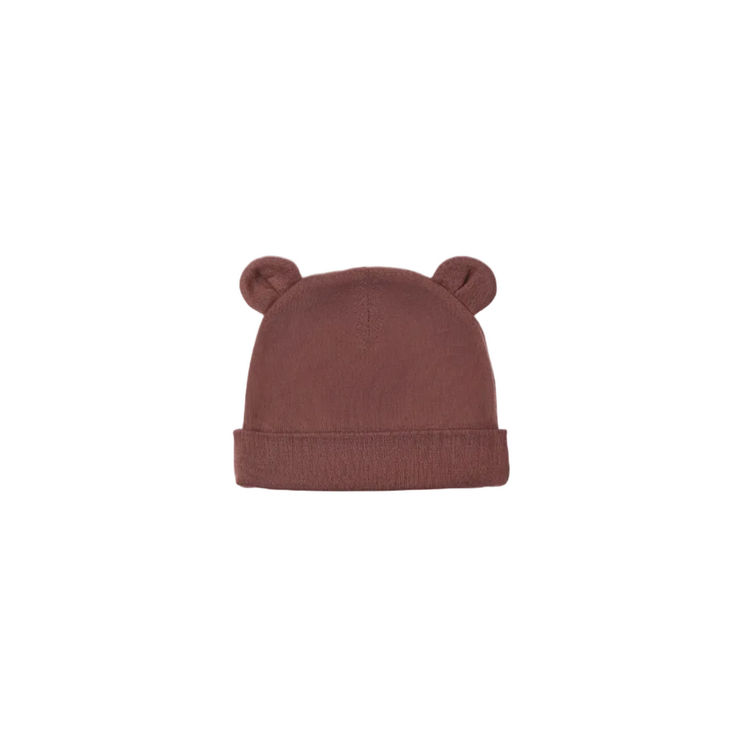 Baby Bear Beanie - Black Cherry 0-3 months