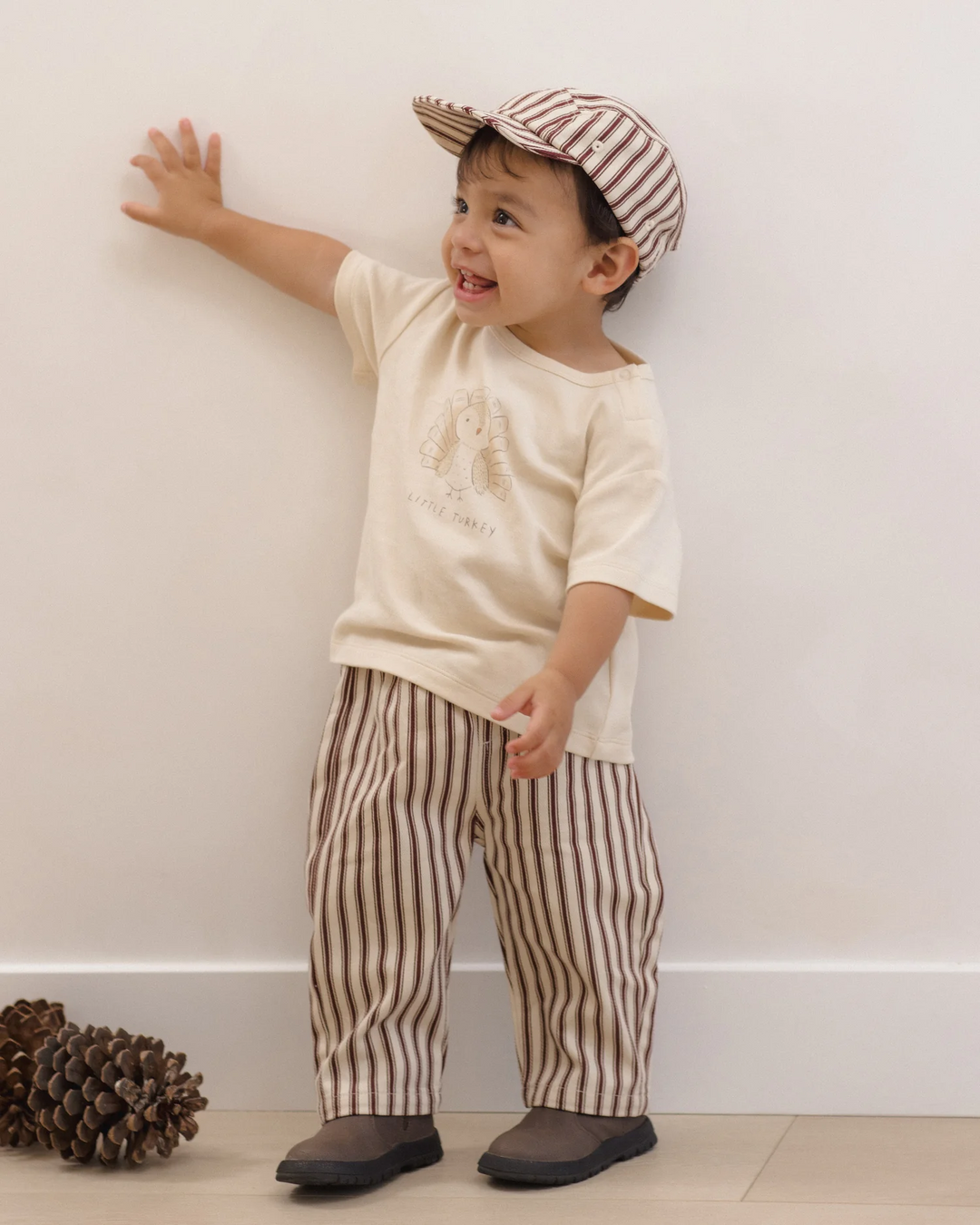 Baby Cap - Black Cherry Pinstripe