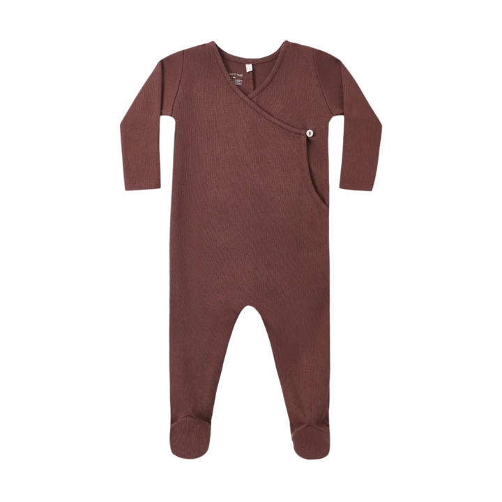 Pointelle Wrap Footie - Black Cherry