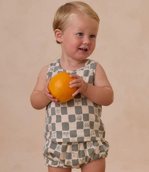 Coastal Check Baby Tank Set