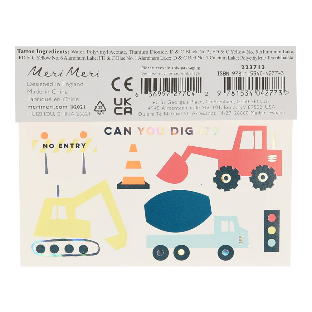 Construction Temporary Tattoos
