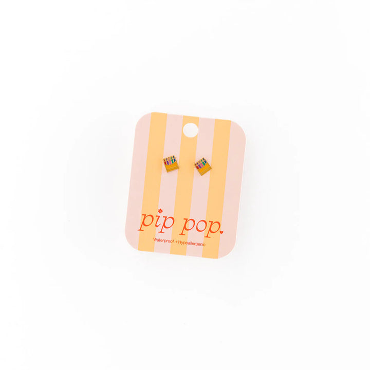 Hypoallergenic Gold and Enamel Crayons Earrings
