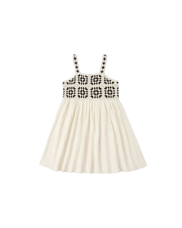 Natural Abstract Crochet Sundress