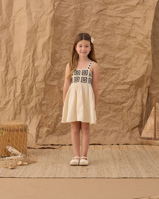 Natural Abstract Crochet Sundress