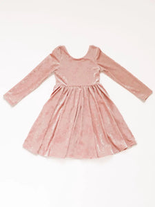 Blush Crushed Velvet Gwendolyn Dress