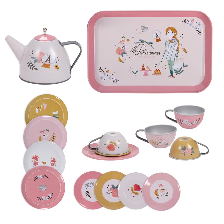 Parisiennes Tin Tea Set in Suitcase