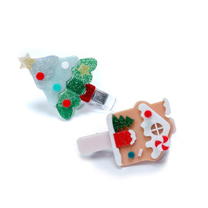 Christmas Tree & Gingerbread House Clips Set