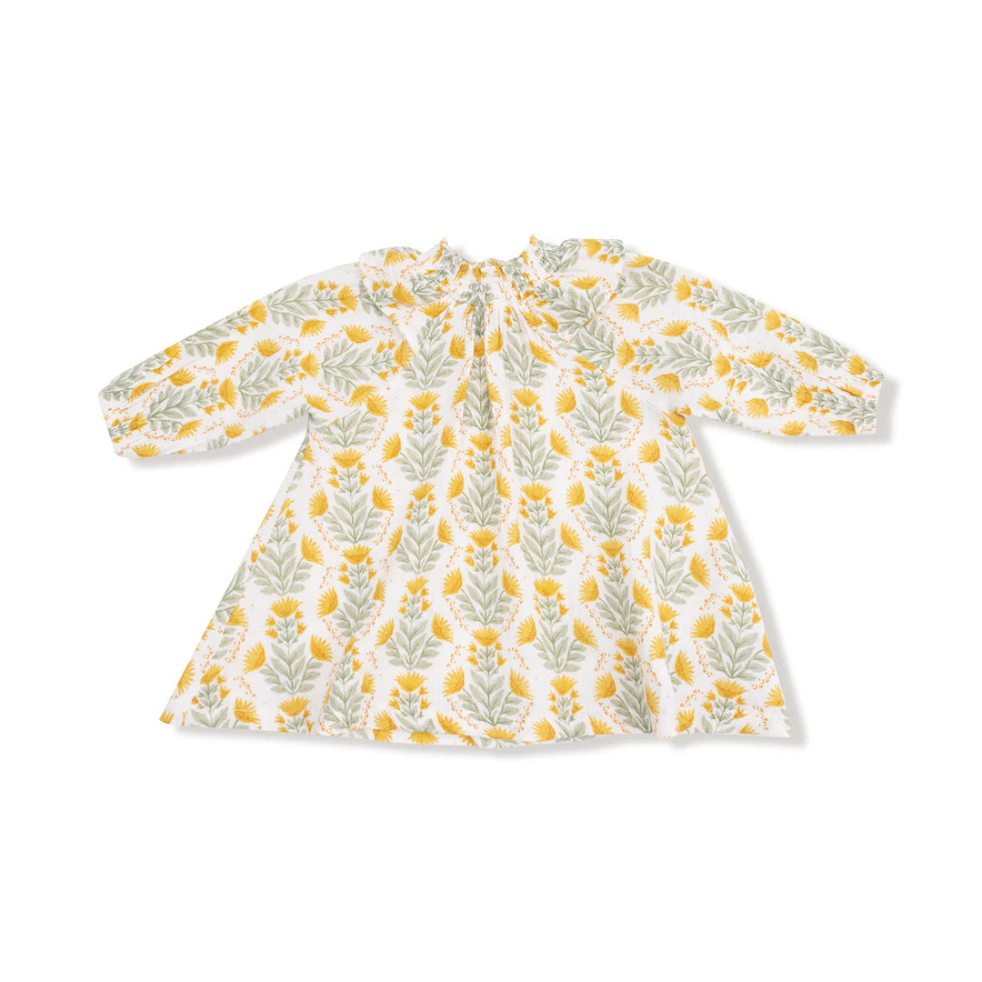 Winter Dandelions L/S Ruffle Dress + Diaper Cover