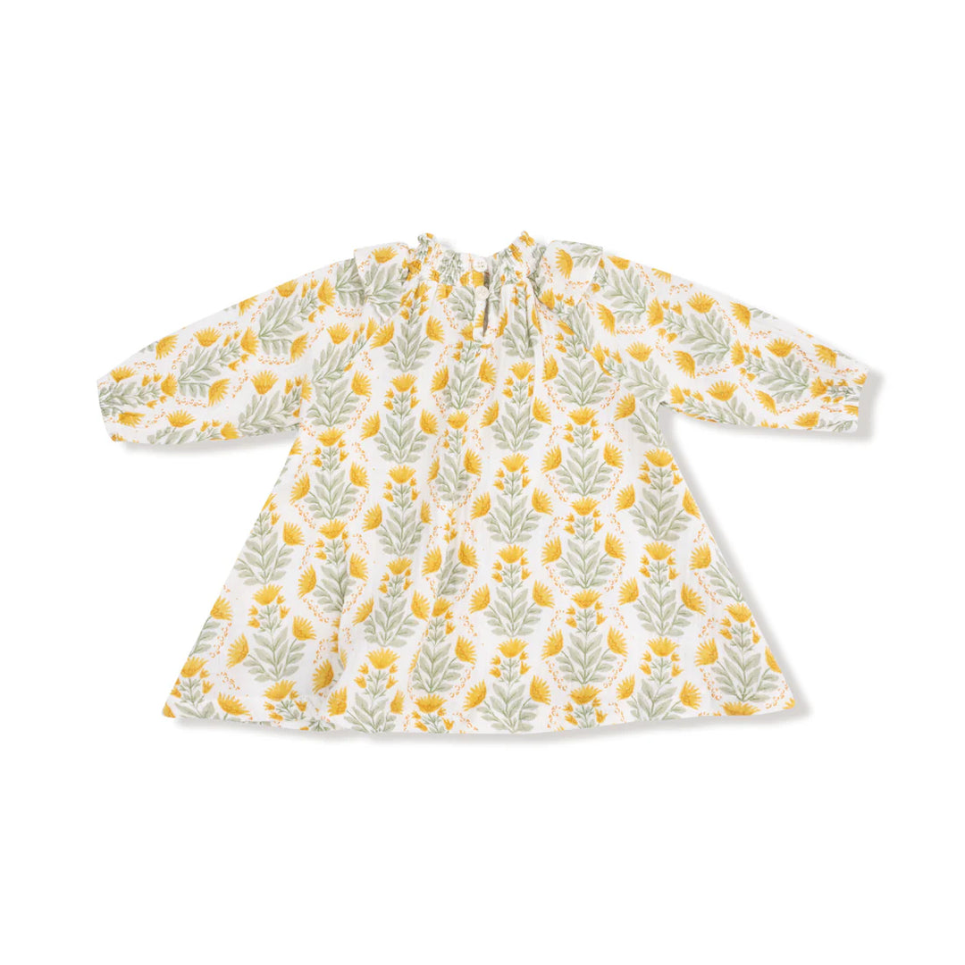 Winter Dandelions L/S Ruffle Dress + Diaper Cover
