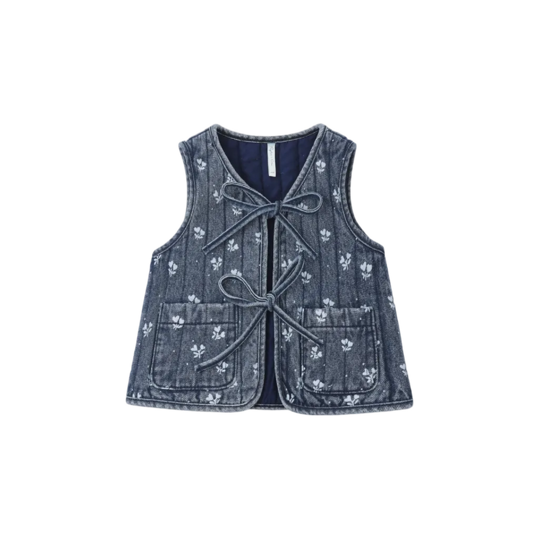 Denim Vest - Heart Ditsy