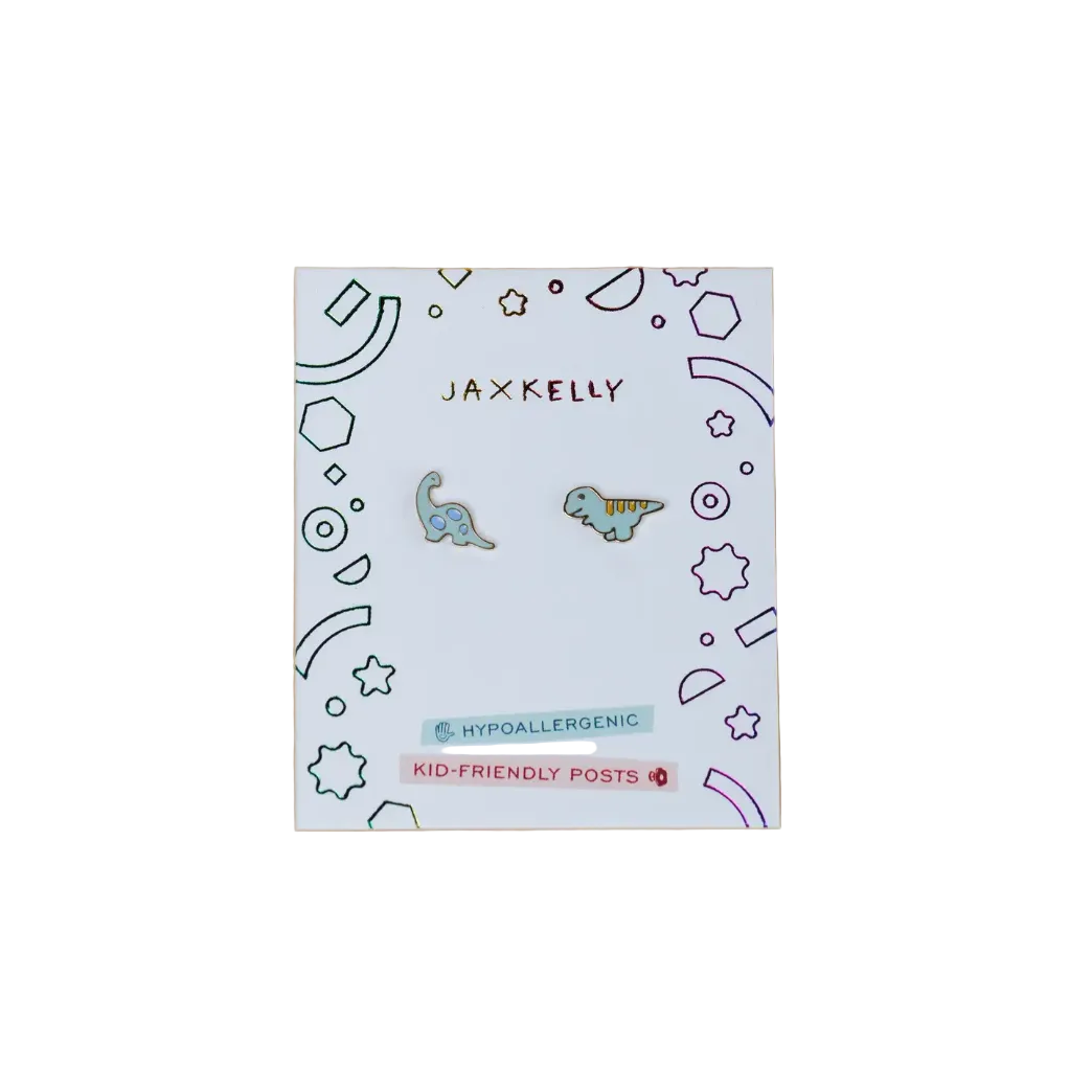Dinosaur Enamel Flat Back Kids Earrings